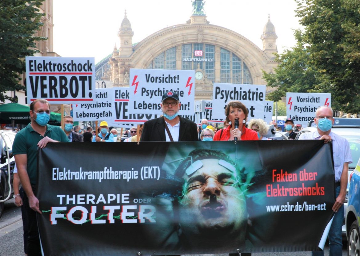 Les militants des droits de l’Homme en Allemagne pour protester contre les électrochocs
